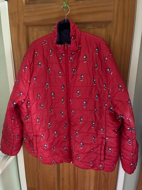 Disney Jackets & Blazers - Disney Red Quilted Jacket with Character Print
